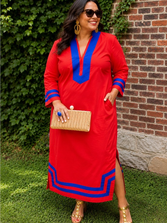 Sail to Sable Dresses & Skirts - Sail to Sable Red & Blue Tunic Dress XL